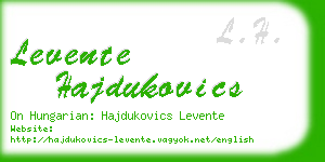 levente hajdukovics business card